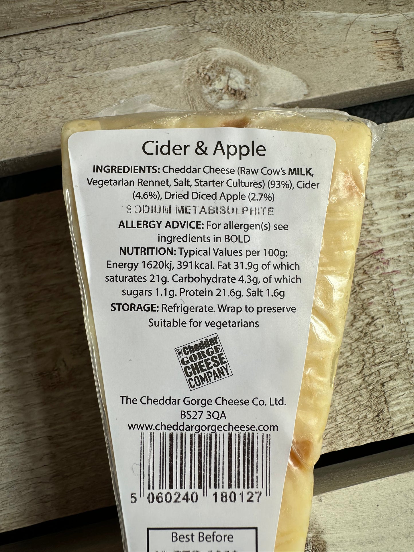 Cheddar Gorge Cider & Apple Cheese