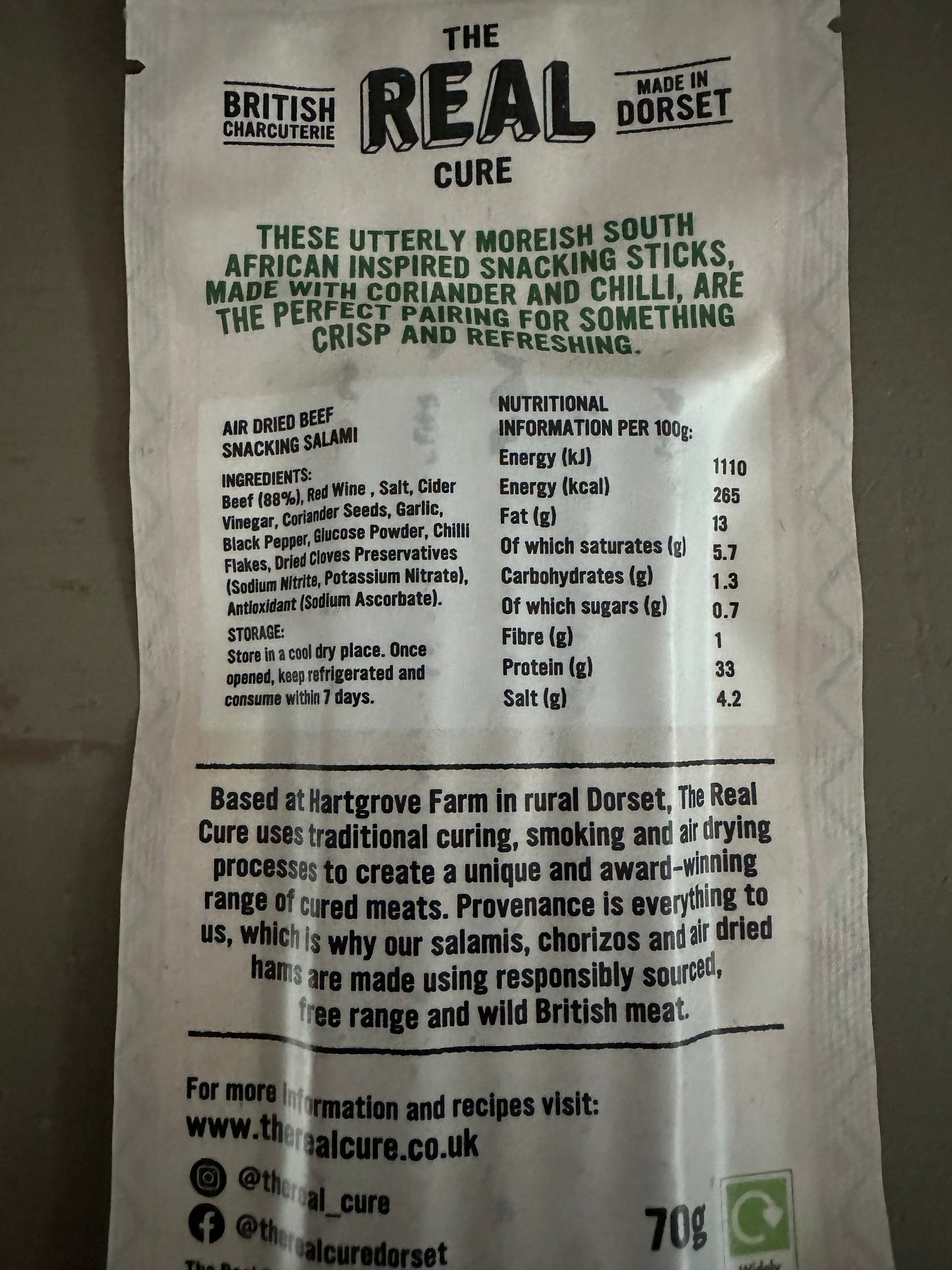 Beef Snacking Salami