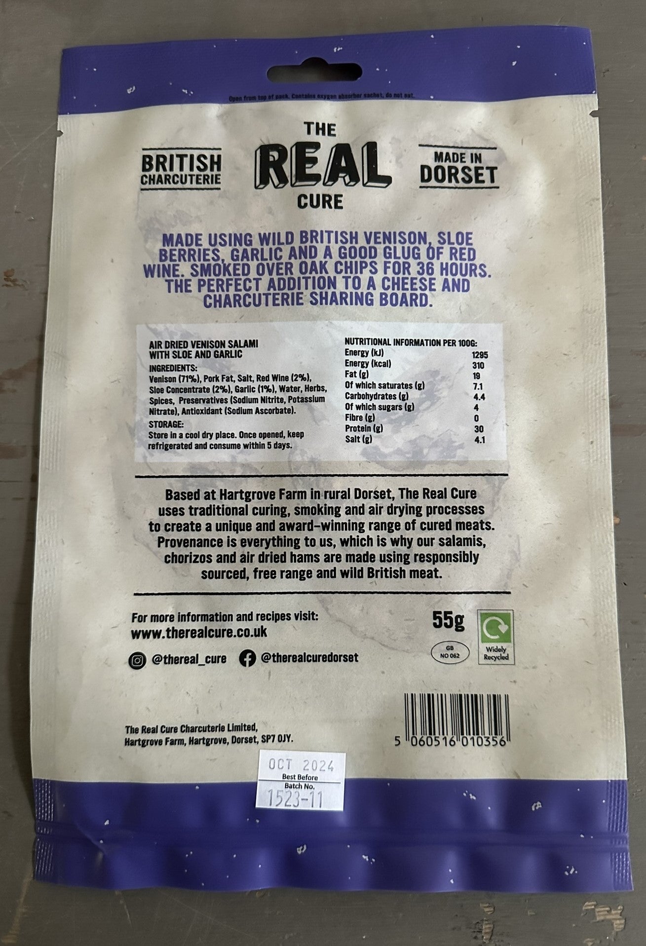 Sloe & Garlic Wild Venison Salami
