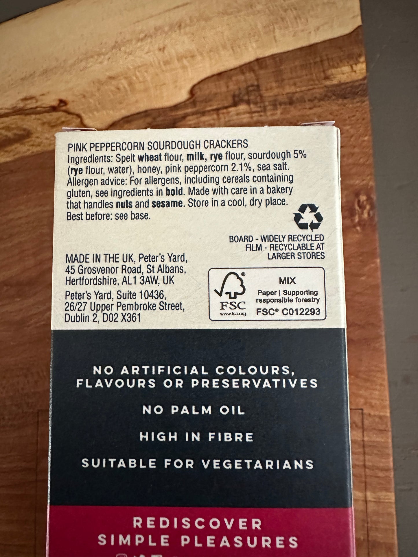 Peter's Yard Sourdough Crackers - Pink Peppercorn